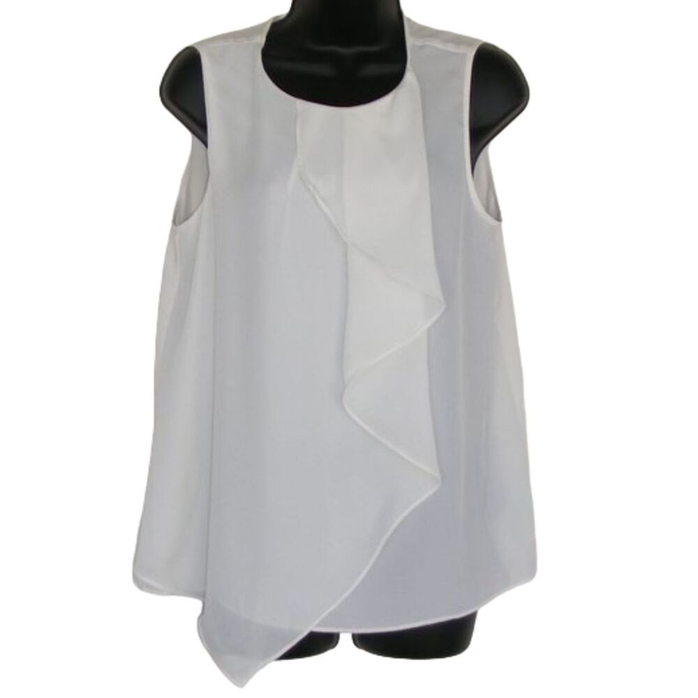 3.1 PHILIP LIM for Target Top, S, White, Jabot, Sleeveless, Lightweight